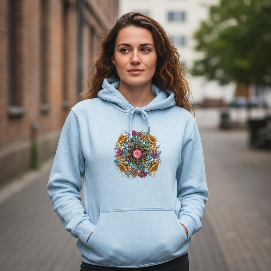 Baby Blue Frontprint Premium Hoodie