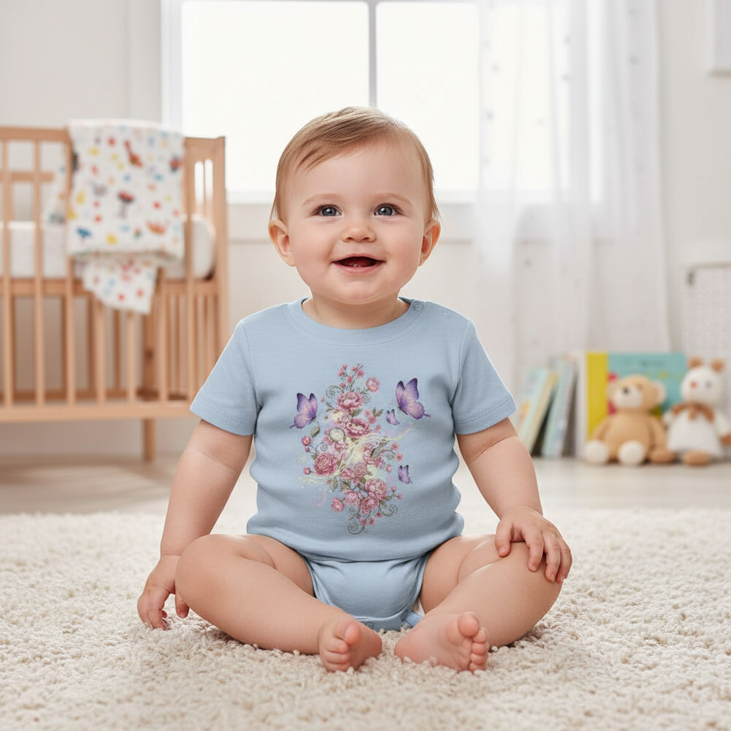 Baby T-Shirt Baby Blue Frontprint