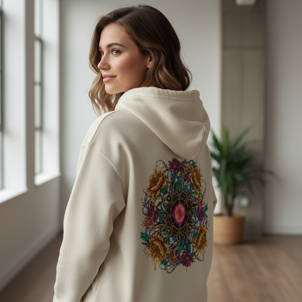 Beige Backprint Premium Hoodie