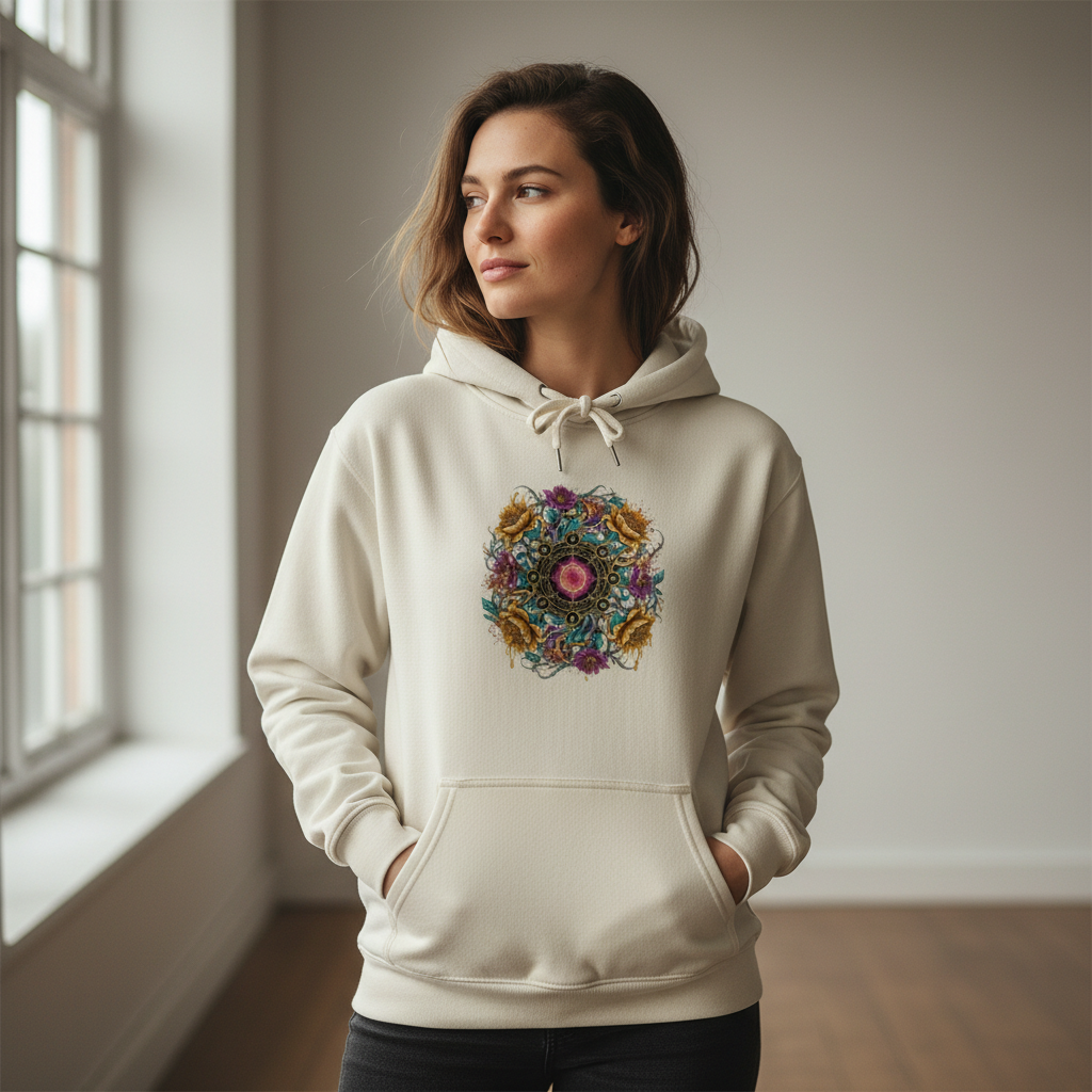 Beige Frontprint Premium Hoodie