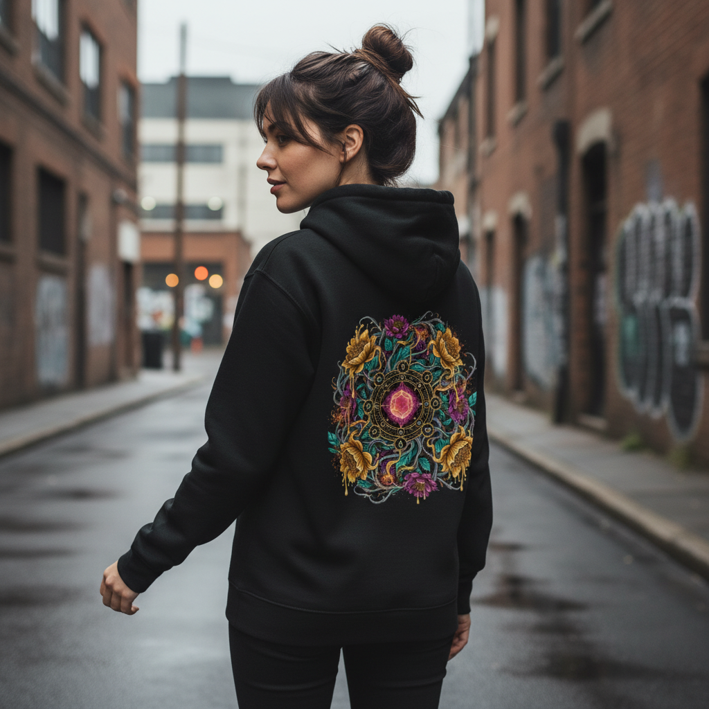 Black Backprint Premium Hoodie