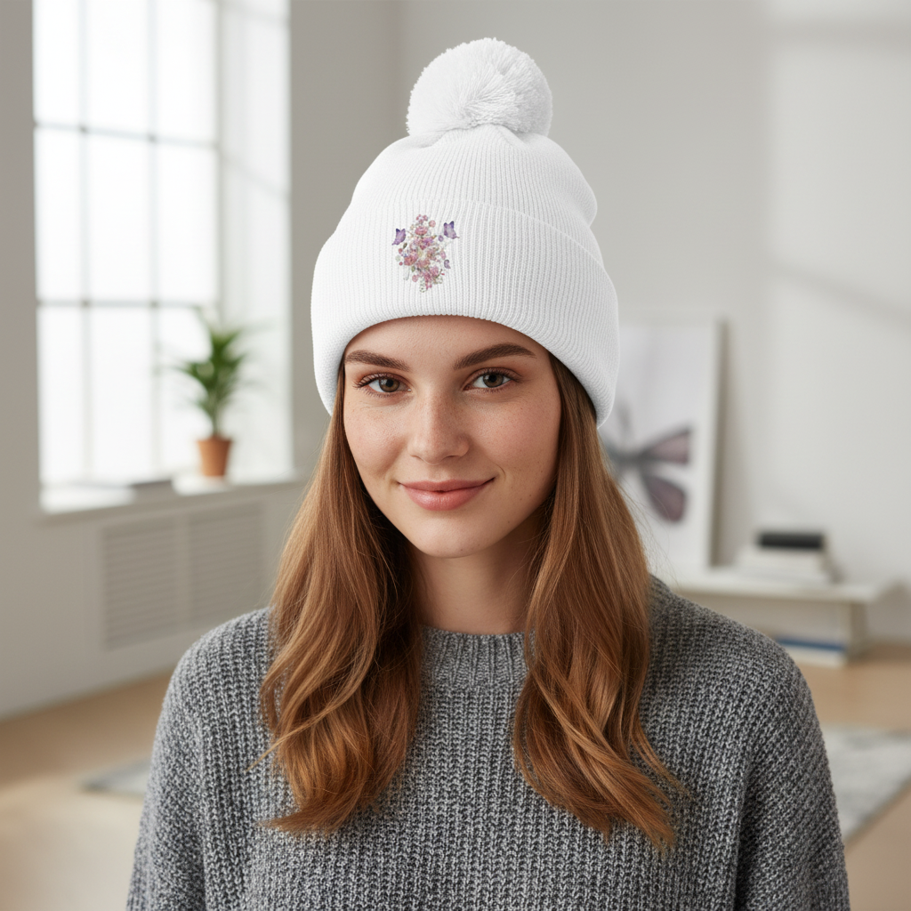 Bommelmütze White Front