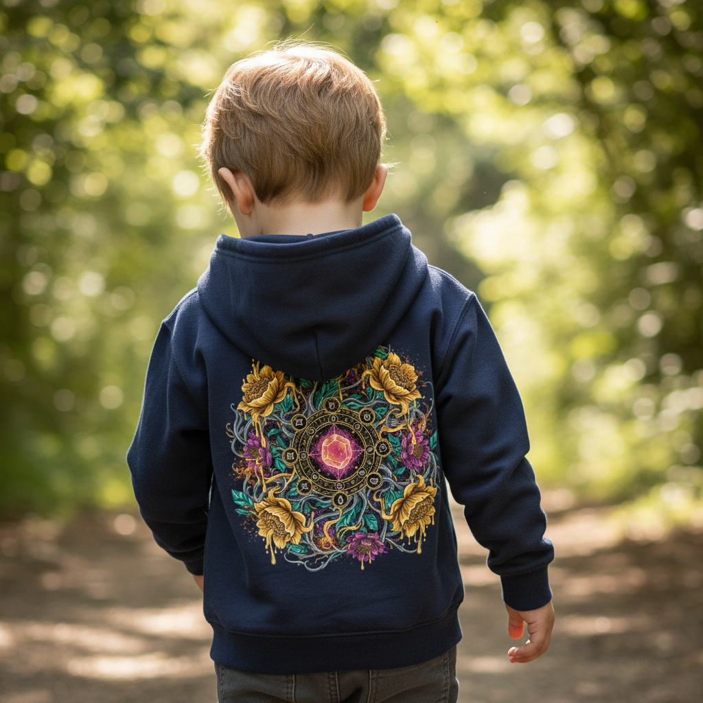 French Navy Backprint Kids Hoodie