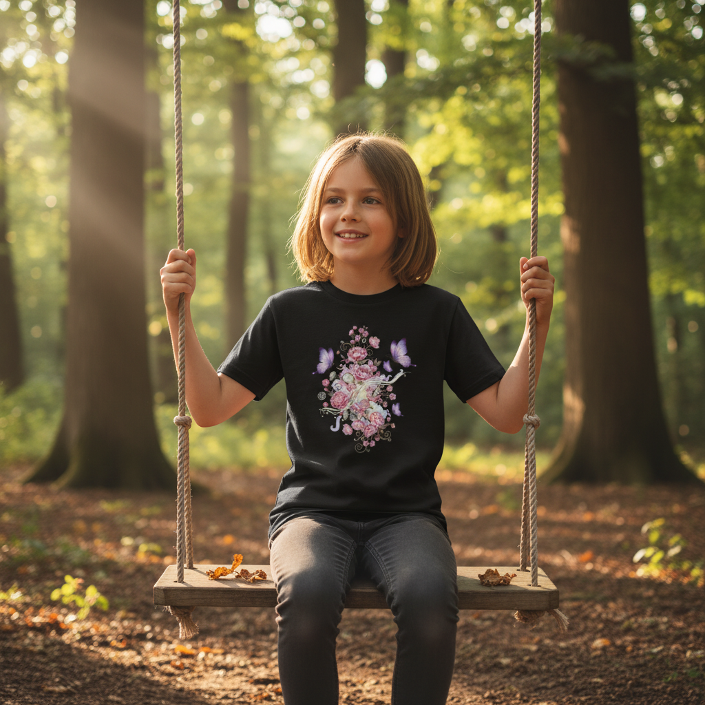 Kids Shirt Frontprint Black