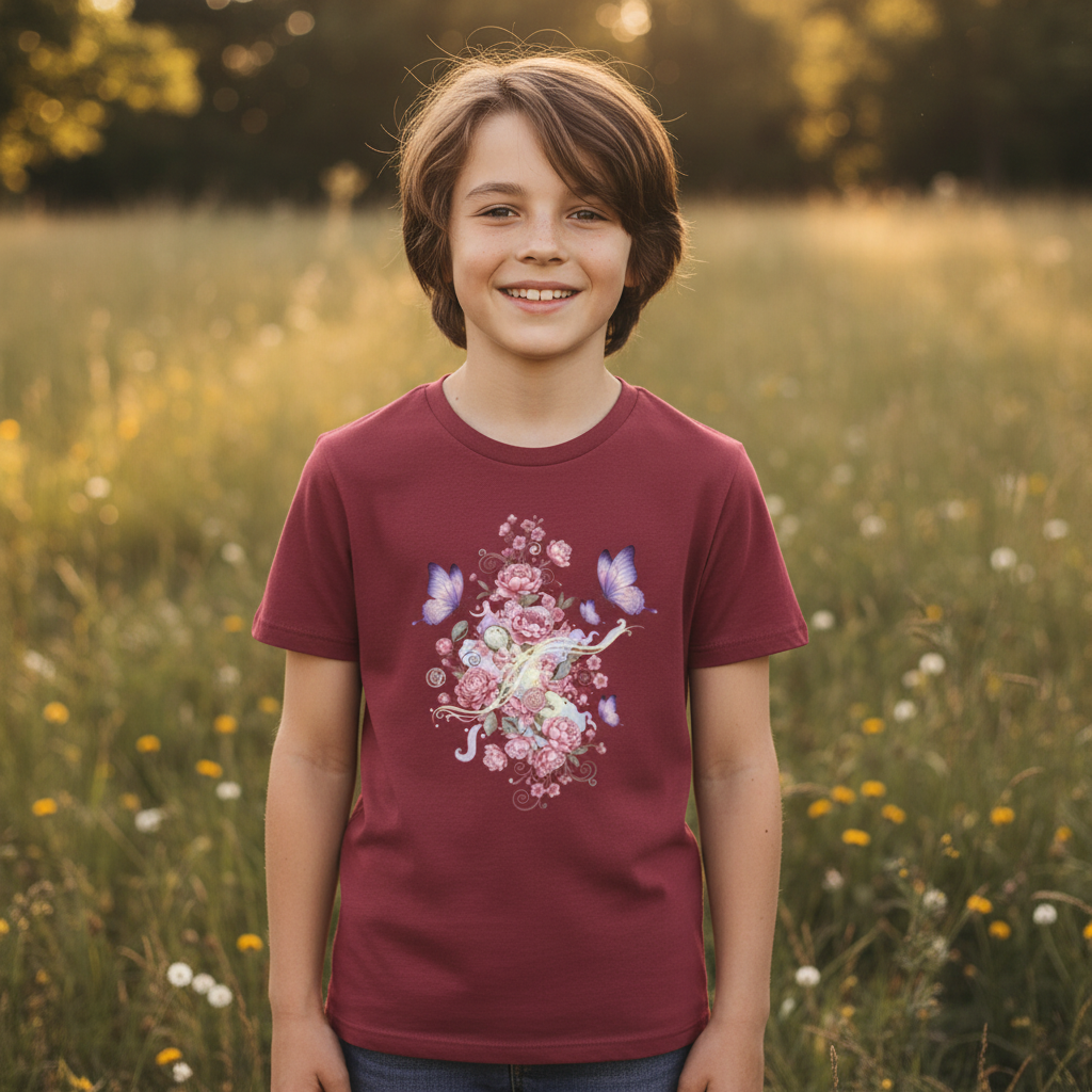 Kids Shirt Frontprint Wine Red