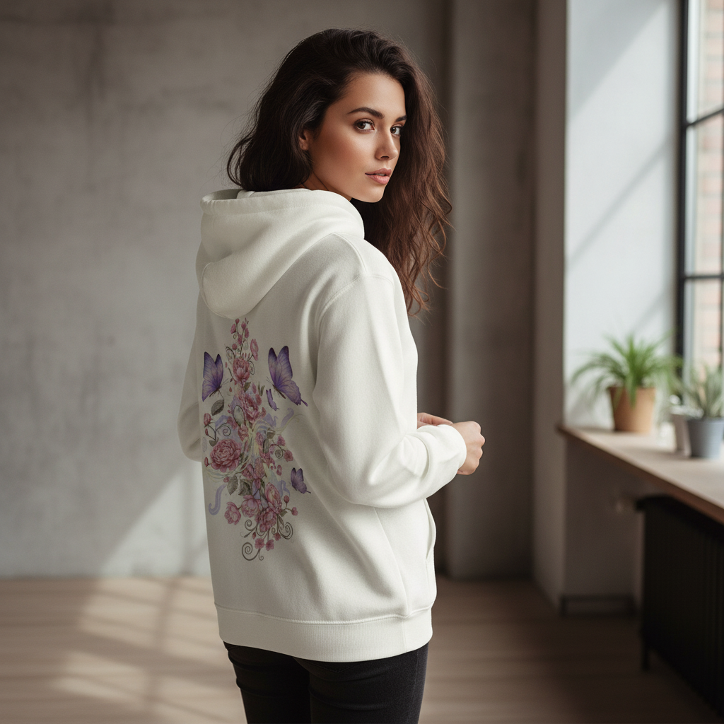 Premium Hoodie Backprint White