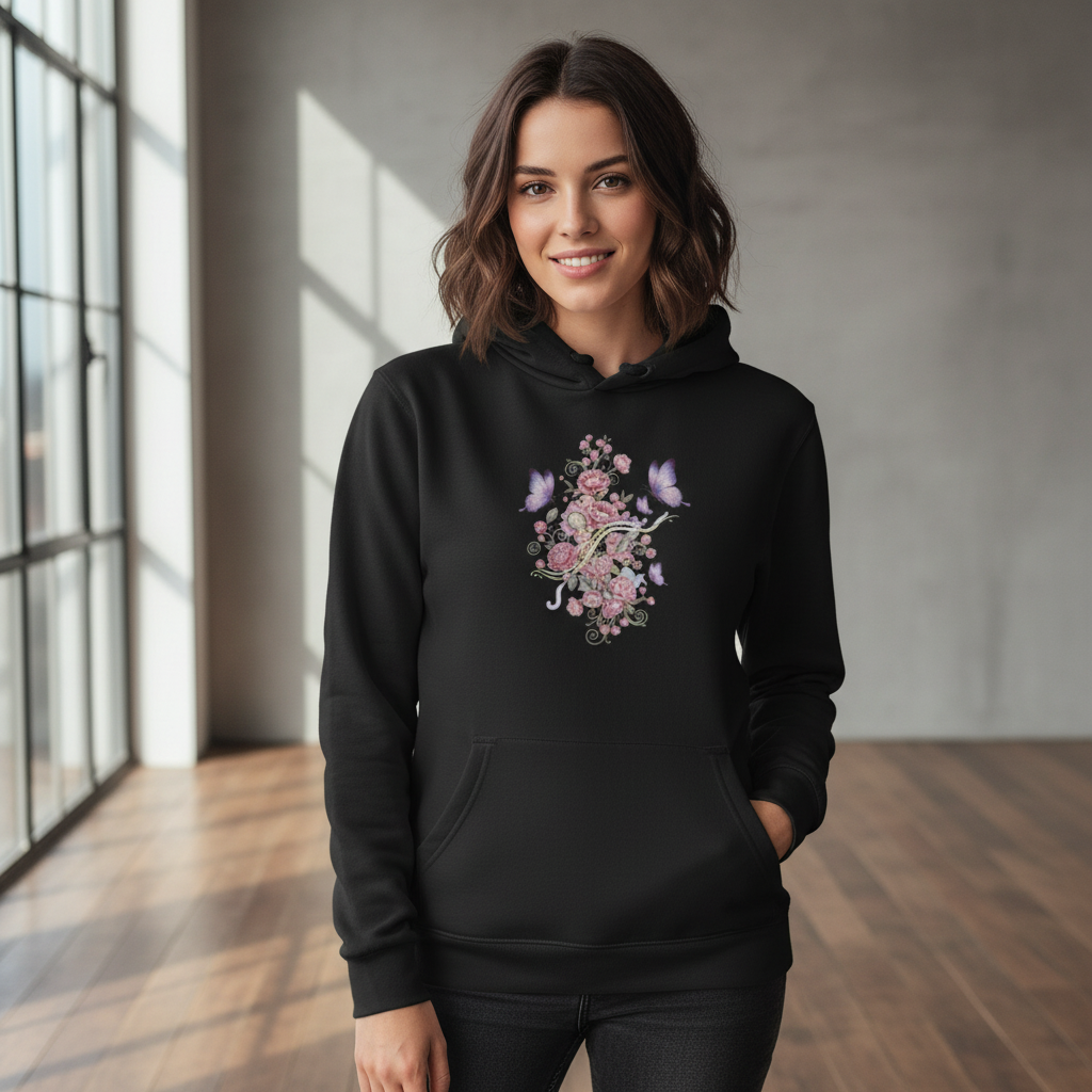 Premium Hoodie Frontprint Black