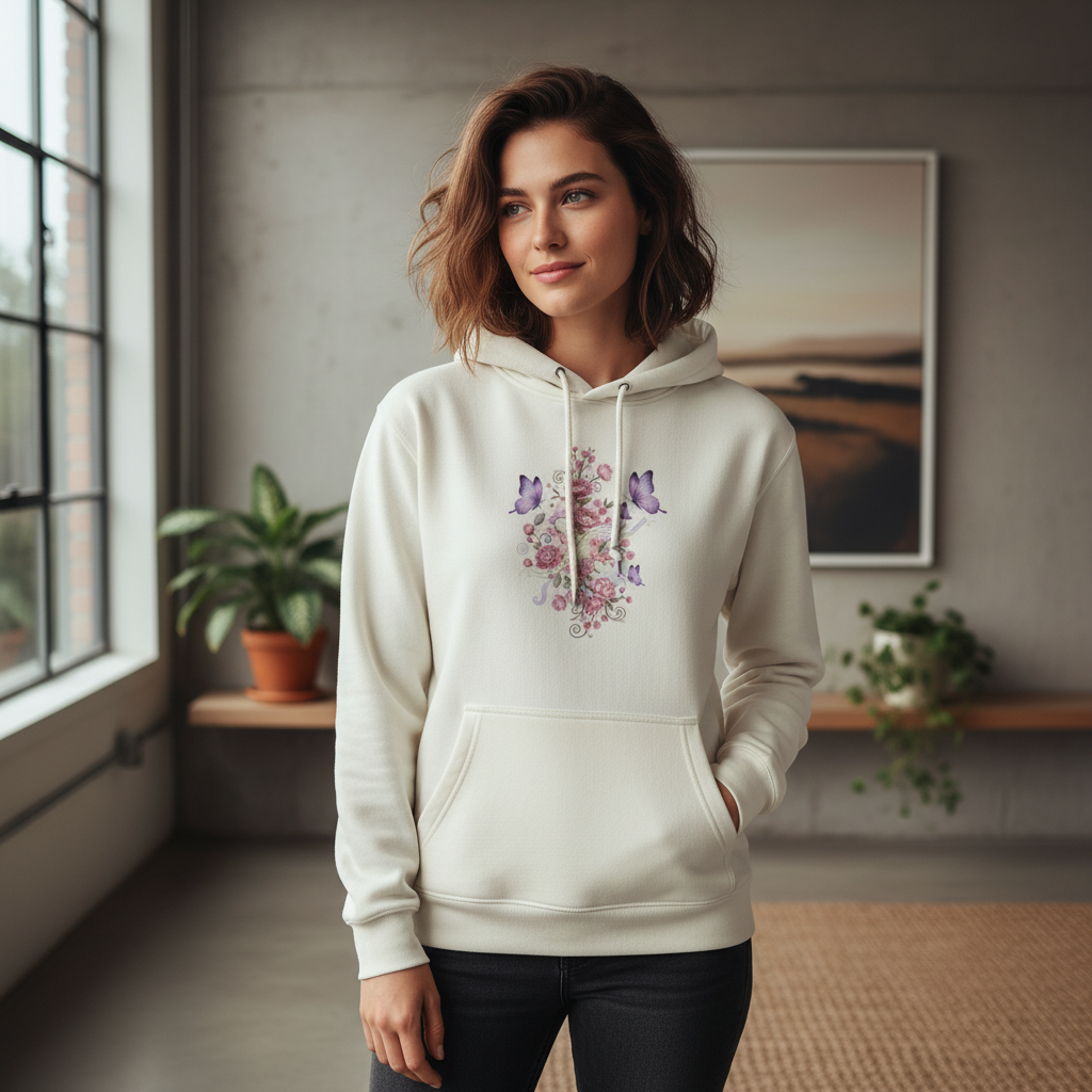 Premium Hoodie Frontprint White