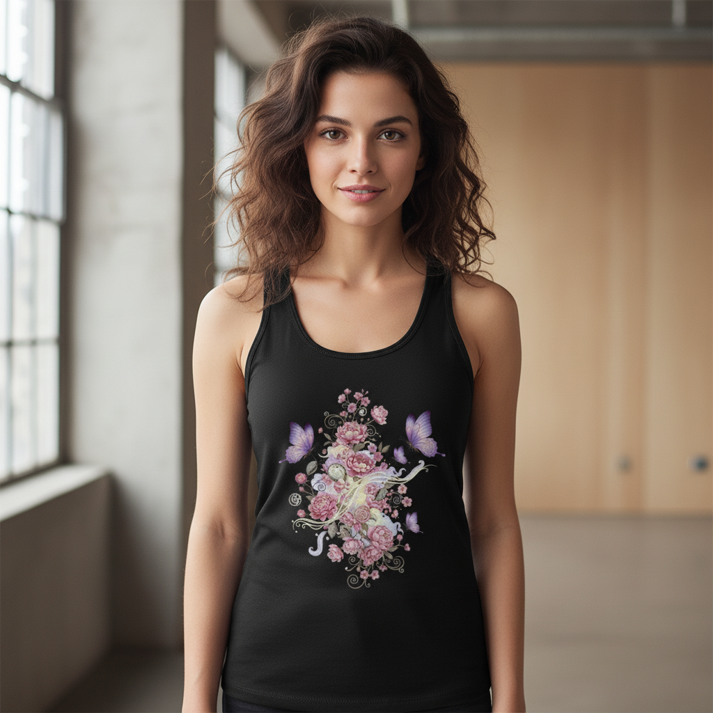 Tanktop Frontprint Black