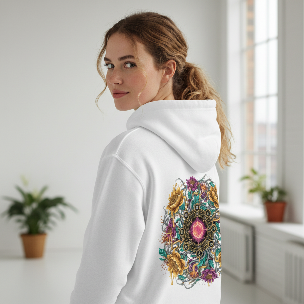 White Backprint Premium Hoodie